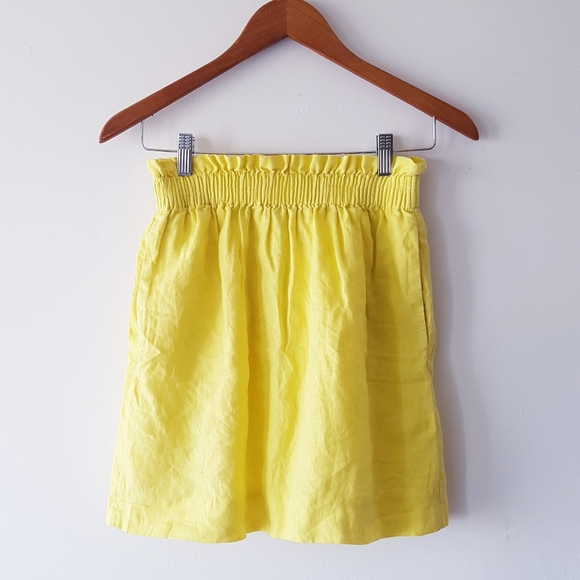 J.CREW Yellow Linen Short Skirt - Picture 8 of 8